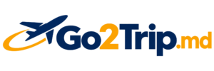 Go2Trip.md — синий самолёт с янтарным следом и надпись Go2Trip.md